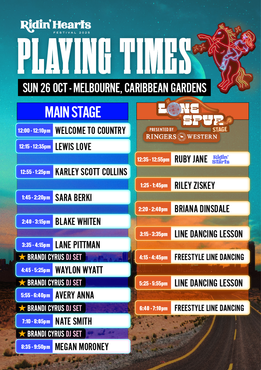 Melbourne Playing Times Image