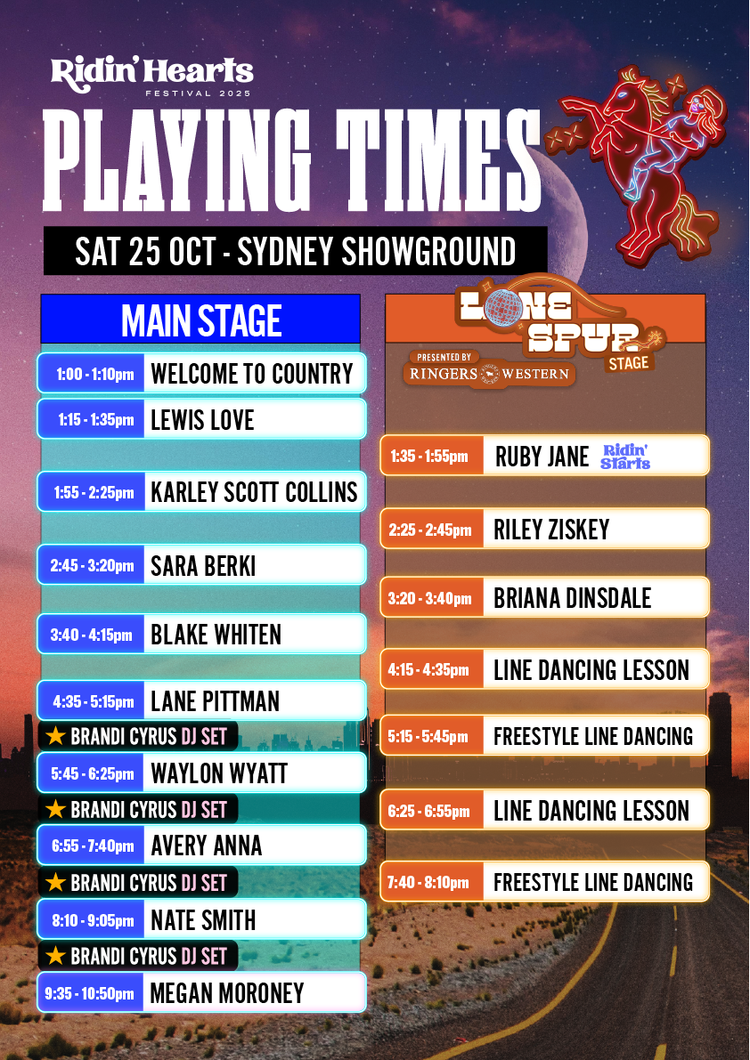Sydney Playing Times Image